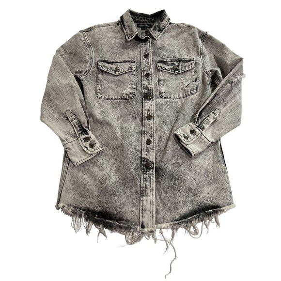 Retrofete X REVOLVE Doreen Denim Shirt in Light Acid Grey - Picture 1 of 6